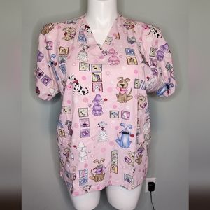 H.Q. High Quality Animal Print Scrub Top